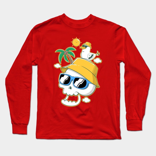 Summer Buddy Long Sleeve T-Shirt by Artthree Studio